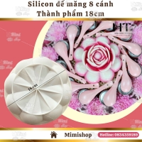 Khuôn silicon đế măng 8 cánh làm xôi, thạch, bánh bông lan